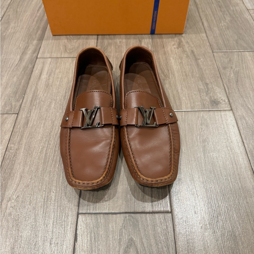 Louis Vuitton Brown Leather Mens Drivers Monte Carlo Shoe Size Us 12 Uk 11